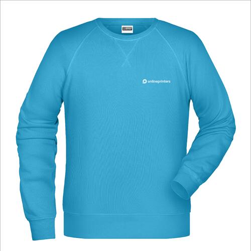Sudadera turquesa de mezcla de algod�n y poli�ster para hombre.