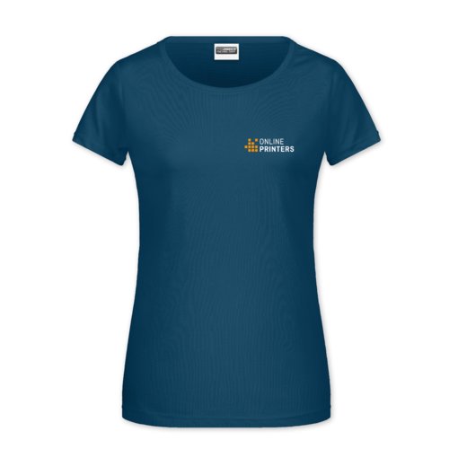 Camiseta de algodn color petrleo para mujer con mangas cortas.