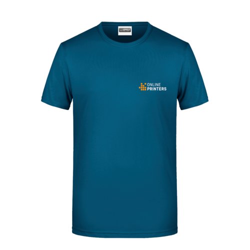 Camiseta de algodn color petrleo para hombre con mangas cortas.