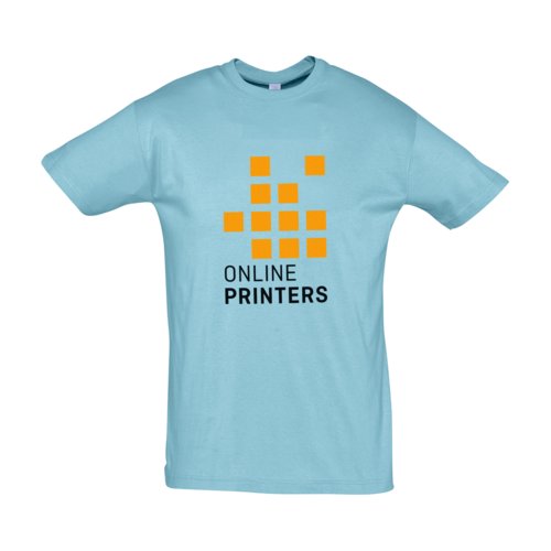 Camiseta de algodn azul atoln de corte unisex.