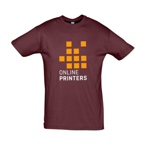 Camiseta de algodn burdeos, corte unisex.