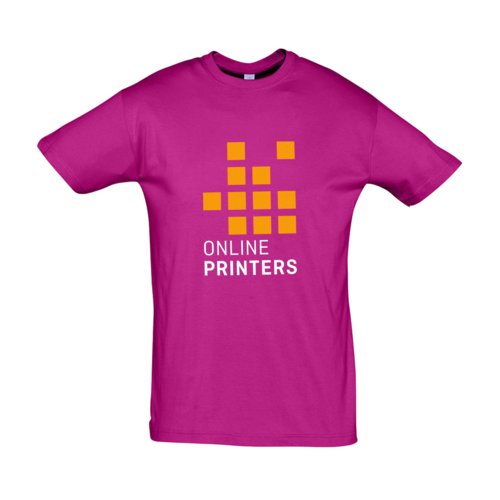 Camiseta de algodn fucsia de manga corta.