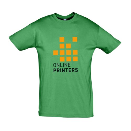 Camiseta verde de algodn, corte unisex.