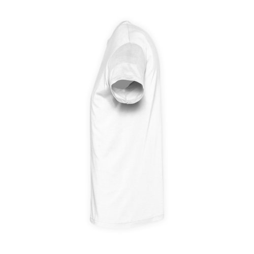 Camiseta blanca unisex de algodn con mangas cortas.