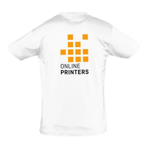 Camiseta blanca unisex de algodn con mangas cortas.