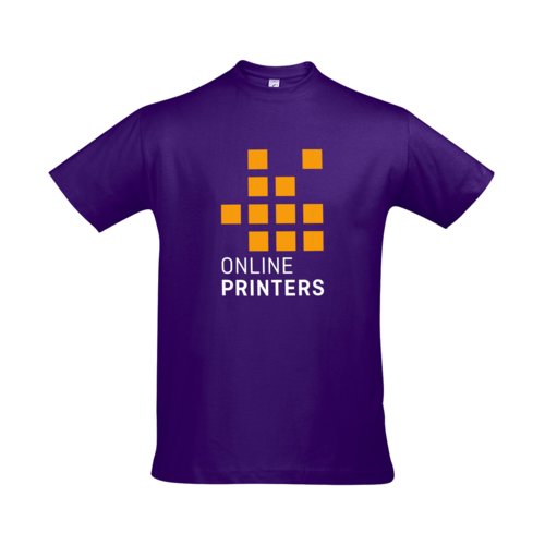 Camiseta de algodn color violeta oscuro de manga corta.