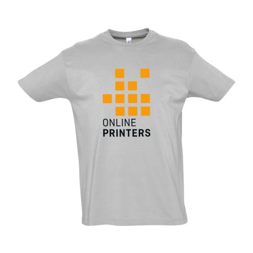 Camiseta gris de algodn para hombre con mangas cortas.