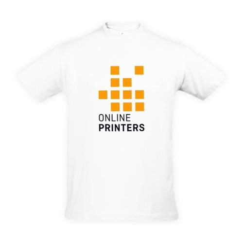 Camiseta blanca de algodn para hombre con mangas cortas.