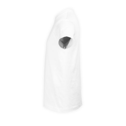 Camiseta blanca de algodn para hombre con mangas cortas.
