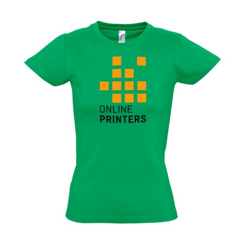Camiseta verde de algodn con mangas cortas.