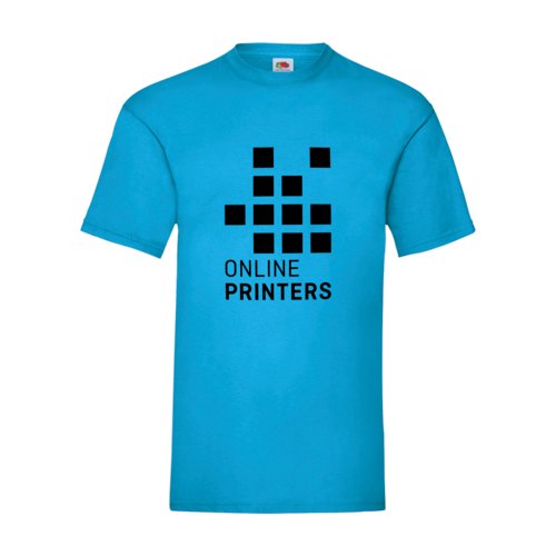Camiseta de algodn azul celeste para hombre con mangas cortas.