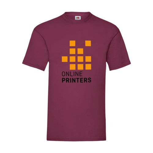 Camiseta de algodn burdeos con mangas cortas.