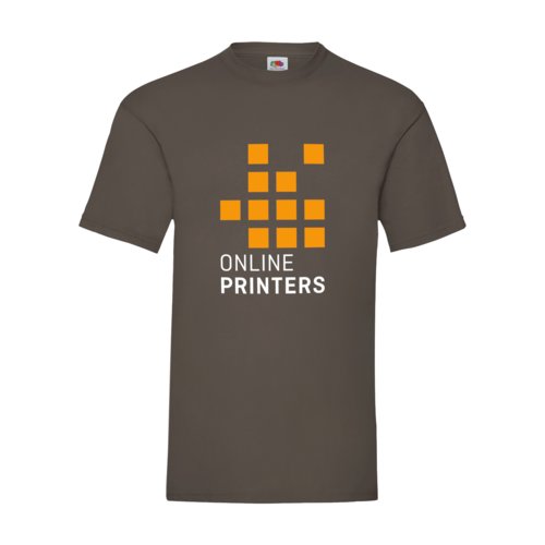 Camiseta marrn de algodn para hombre con mangas cortas.