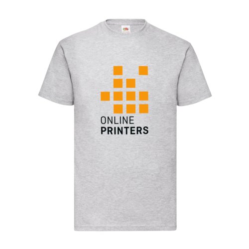 Camiseta de algodn gris jaspeado de manga corta para hombre.
