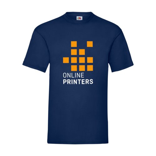 Camiseta de algodn azul marino para hombre con mangas cortas.
