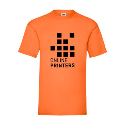 Camiseta naranja de algodn para hombre con mangas cortas.