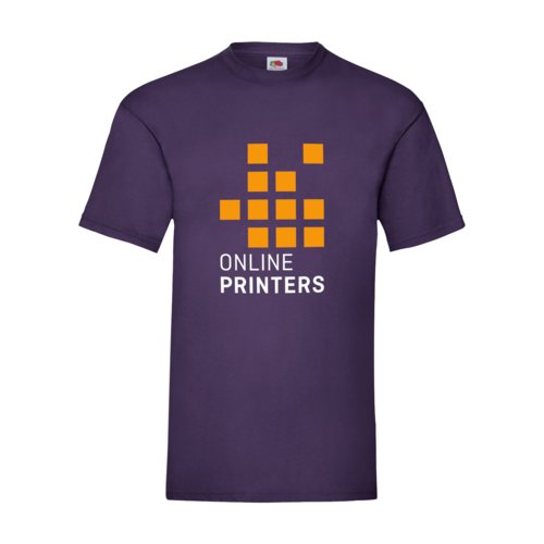 Camiseta de algodn violeta para hombre con mangas cortas.