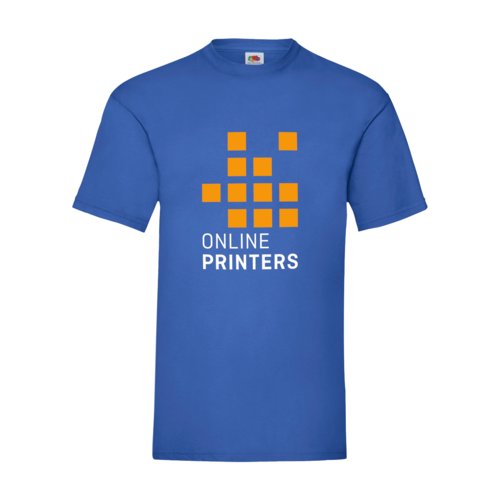 Camiseta de algodn azul real para hombre con mangas cortas.