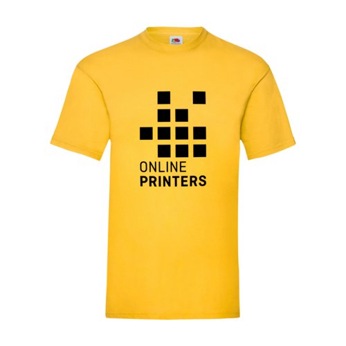 Camiseta amarilla de algodn para hombre con mangas cortas.
