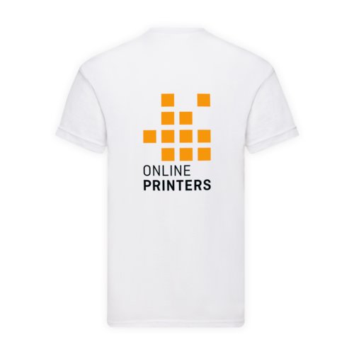Camiseta blanca de algodn para hombre con mangas cortas.