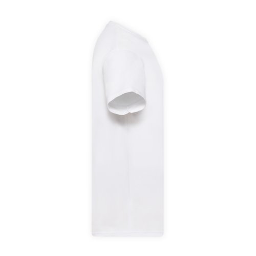 Camiseta blanca de algodn para hombre con mangas cortas.