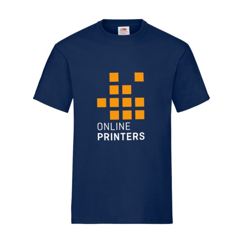Camiseta de algodn azul marino para hombre con mangas cortas.