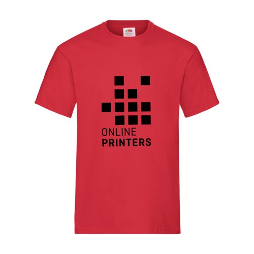 Camiseta roja de algodn para hombre con mangas cortas.