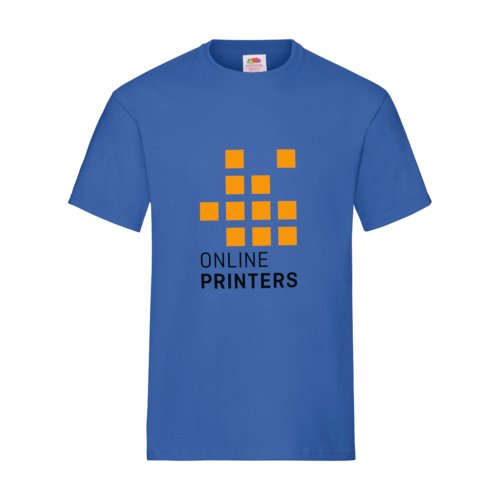 Camiseta de algodn azul real para hombre con mangas cortas.