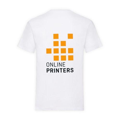 Camiseta blanca de algodn para hombre con mangas cortas.
