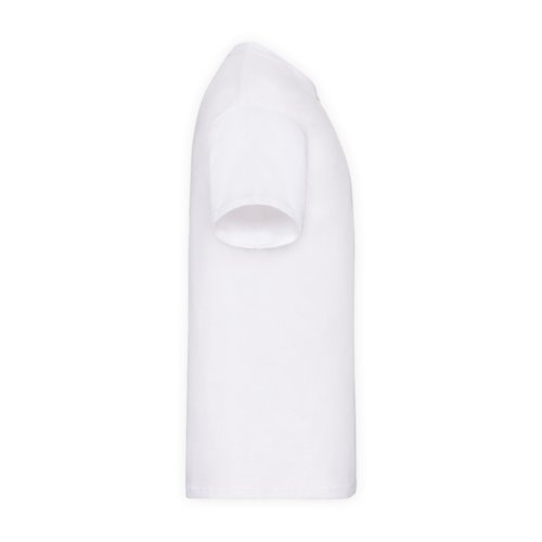 Camiseta blanca de algodn para hombre con mangas cortas.