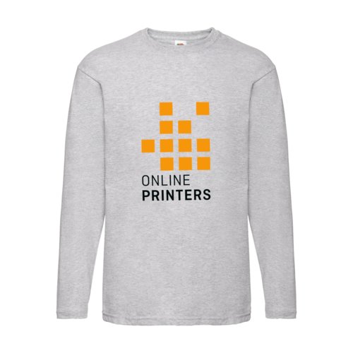 Camiseta de manga larga de algodn gris jaspeado para hombre.