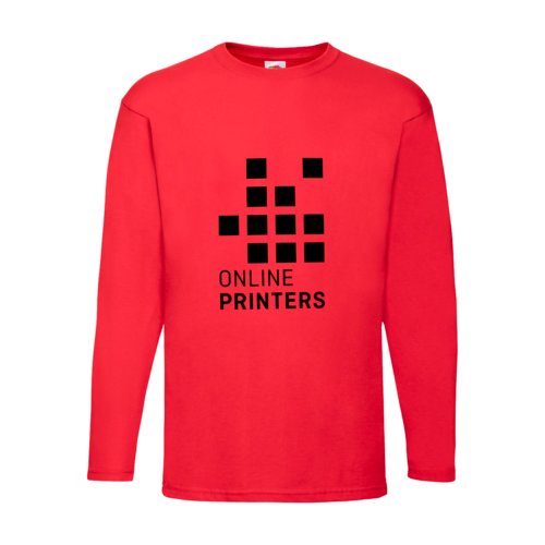 Camiseta roja de manga larga de algodn para hombre.