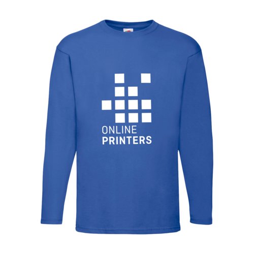 Camiseta de manga larga de algodn azul real para hombre.