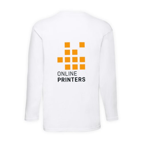Camiseta blanca de algodn de manga larga para hombre.