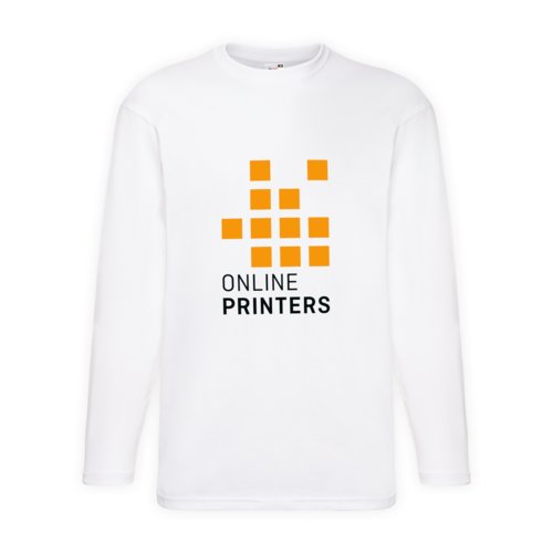 Camiseta blanca de manga larga de algodn para hombre.