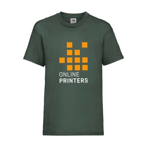 Camiseta verde de algodn con mangas cortas y cuello redondo.
