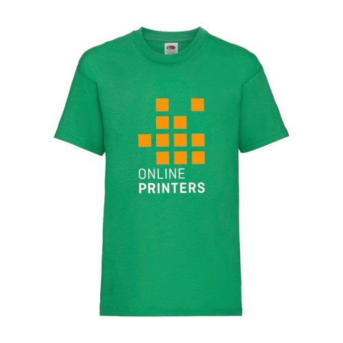 Camiseta verde de algodn para nios con mangas cortas.