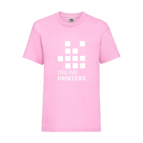 Camiseta de algodn rosa claro para nios con mangas cortas.
