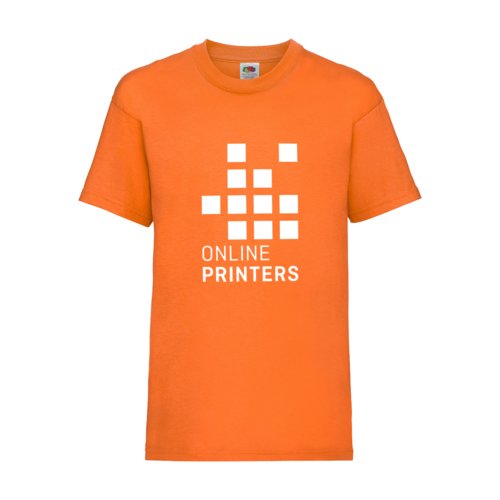 Camiseta naranja de algodn para nios con mangas cortas.