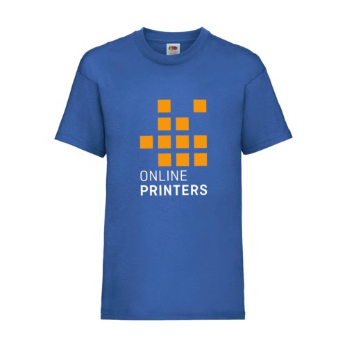 Camiseta de algodn azul real para nios con mangas cortas.