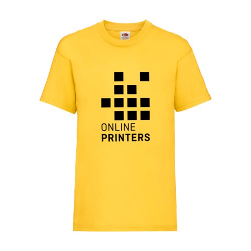 Camiseta amarilla de algodn para nios con mangas cortas.