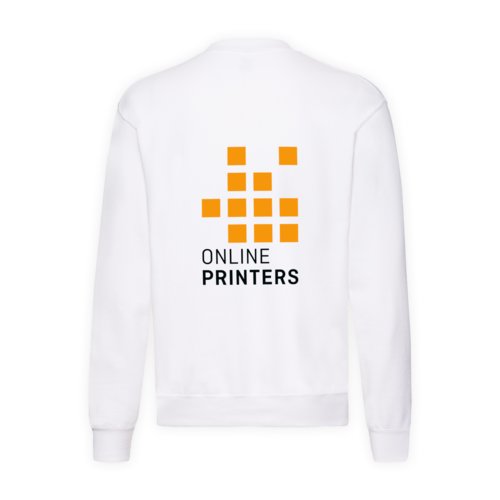 Sudadera blanca de mezcla de algodn para hombre con mangas largas.