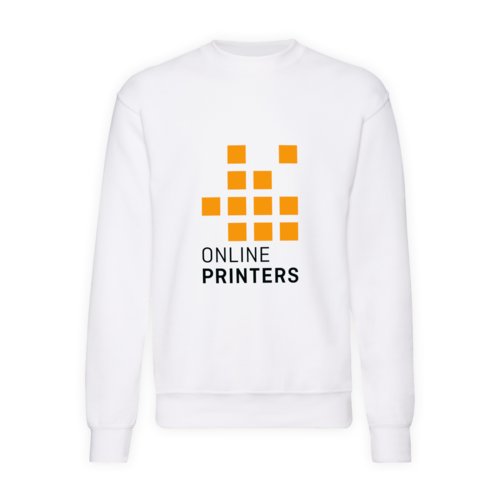 Sudadera blanca de mezcla de algodn para hombre con mangas largas.