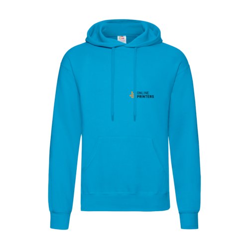 Sudadera con capucha azul celeste de algodn y polister para hombre con capucha y bolsillo tipo canguro.