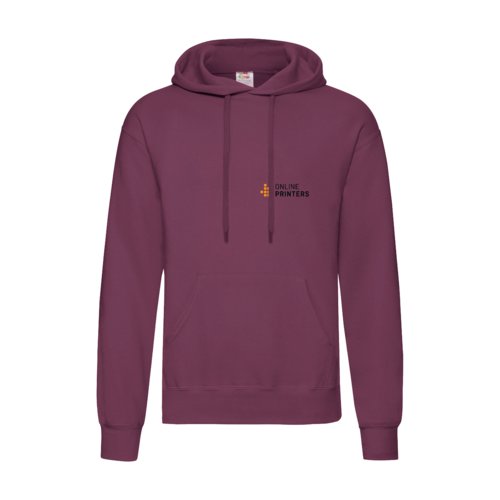 Sudadera con capucha burdeos de mezcla de algodn con capucha y bolsillo canguro.