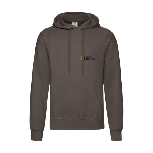 Sudadera con capucha marrn de mezcla de algodn con capucha y bolsillo canguro.