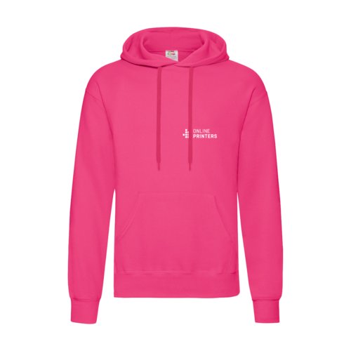 Sudadera con capucha fucsia para hombre, de mezcla de algodn, con capucha y cordn.