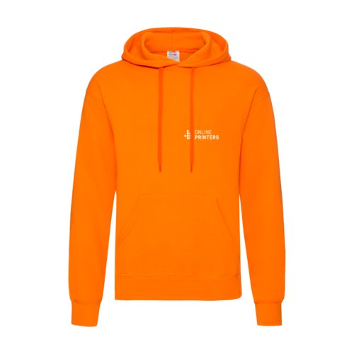 Sudadera con capucha naranja de mezcla de algodn con capucha y bolsillo canguro.