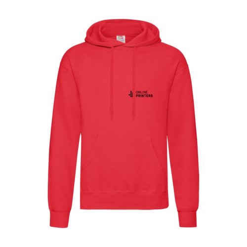 Sudadera con capucha roja de mezcla de algodn con capucha y bolsillo canguro.