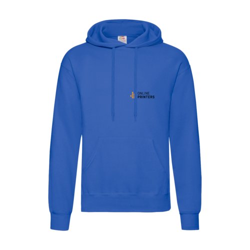 Sudadera con capucha azul real en mezcla de algodn con capucha y bolsillo canguro.